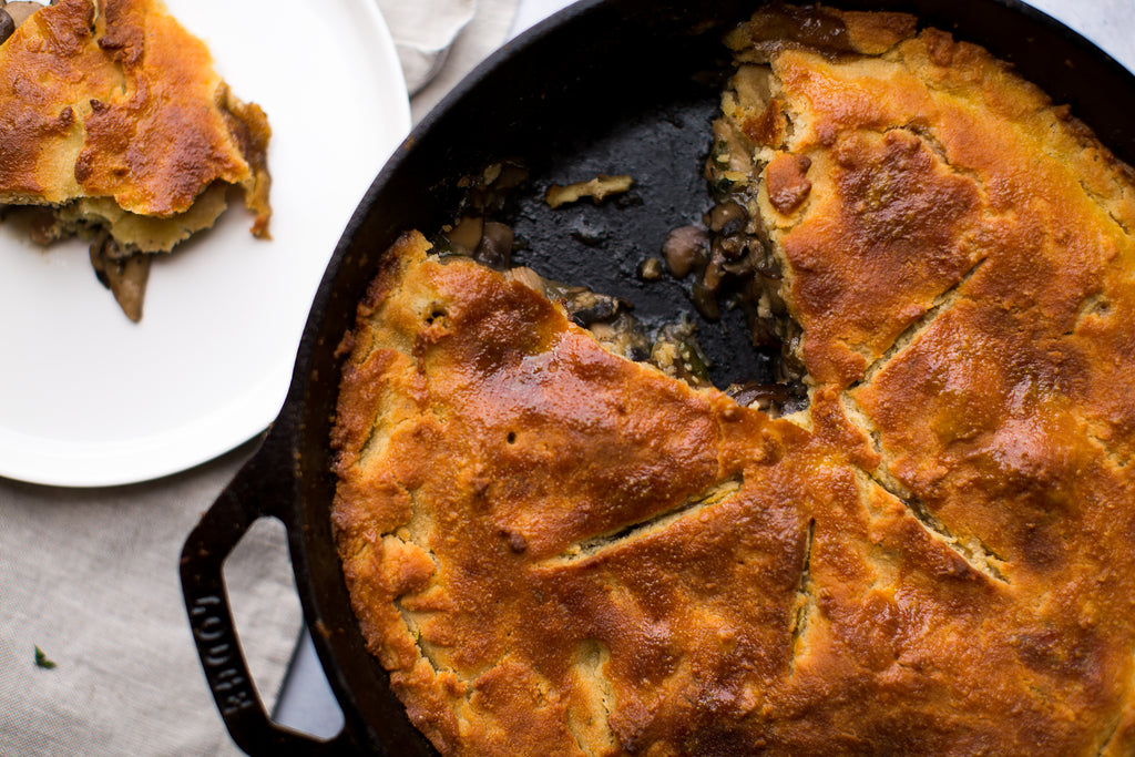 Keto Chicken Pot Pie with Mushrooms and Thyme