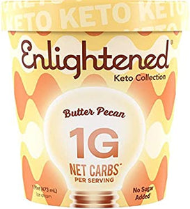 Enlightened, Butter Pecan Ice Cream Keto Ice Cream, 16 fl oz (Frozen)