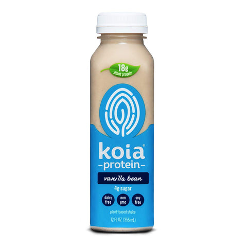 Koia Protein - Ready To Drink Plant Protein Shake (12 oz) - Vanilla Bean - Dairy Free, Gluten Free, Soy Free, Non GMO, Kosher, Vegan