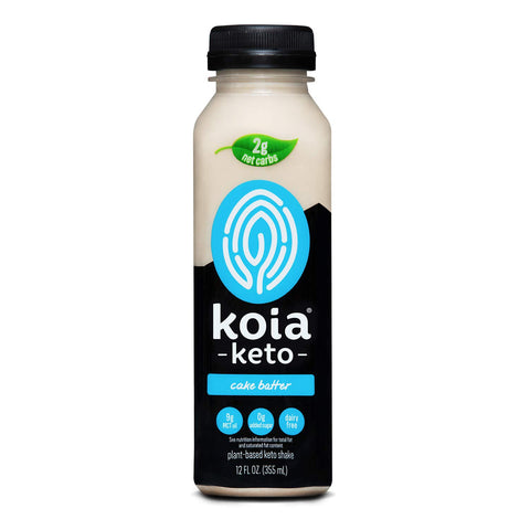 Koia Keto - Ready To Drink Plant Protein Keto Shake (12 Fl Oz) - Cake Batter - Dr. Axe Ketogenic Diet Approved, C8 MCT Oil, Low Net Carbs, Dairy Free, Gluten Free, Soy Free, Non GMO, Kosher, Vegan