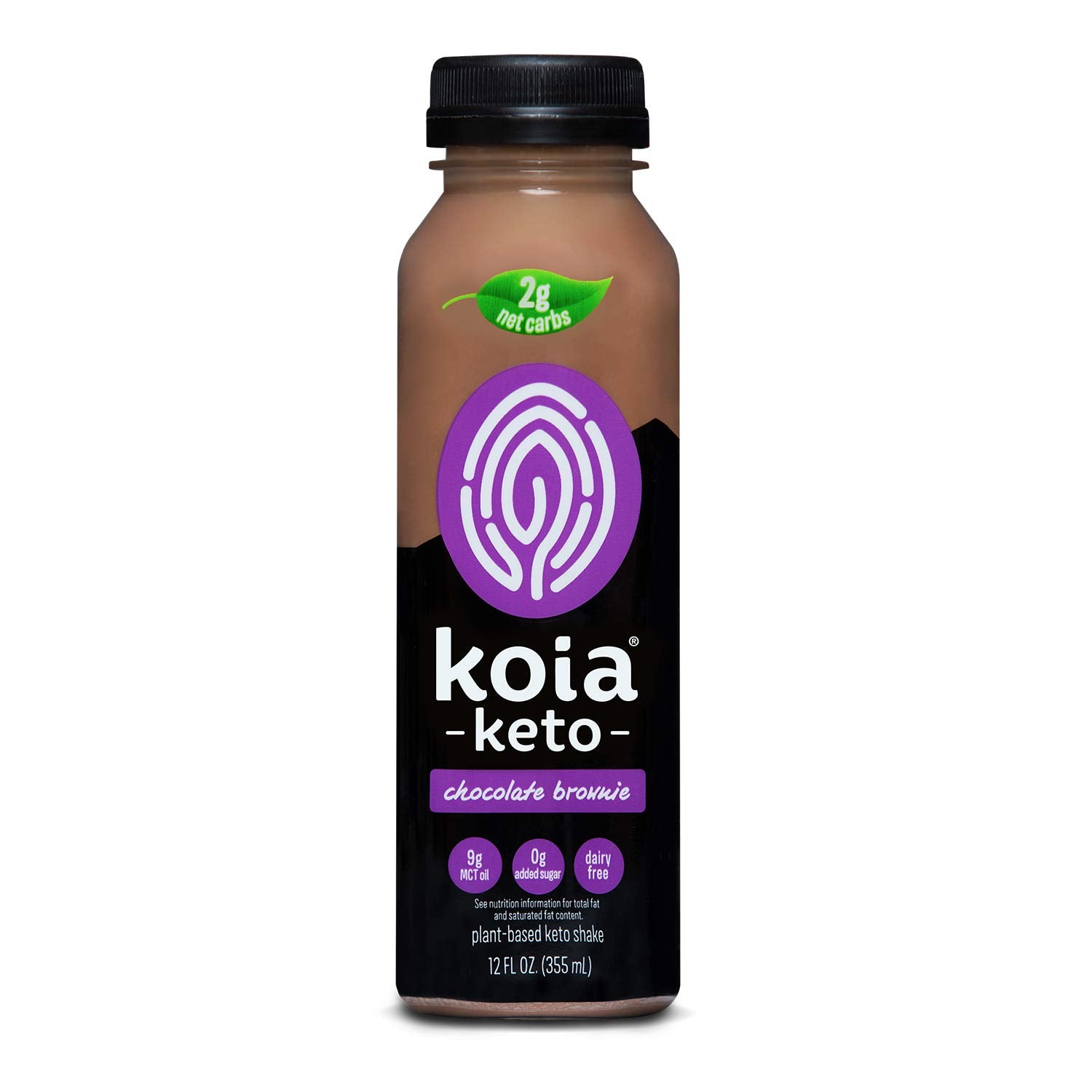 Koia Keto - Ready To Drink Plant Protein Keto Shake (12 oz) - Chocolate Brownie - Dr. Axe Ketogenic Diet Approved, C8 MCT Oil, Low Net Carbs, Dairy Free, Gluten Free, Soy Free, Non GMO, Kosher, Vegan