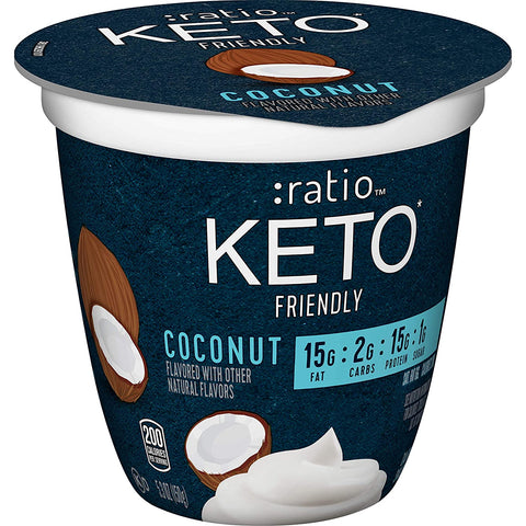 :ratio KETO Yogurt Cultured Dairy Snack, Coconut, 5.3oz cup