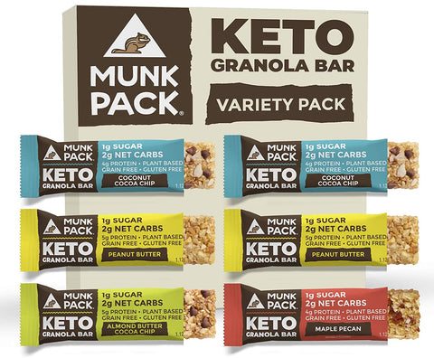 Munk Pack Keto Granola Bar, Variety 6 Pack